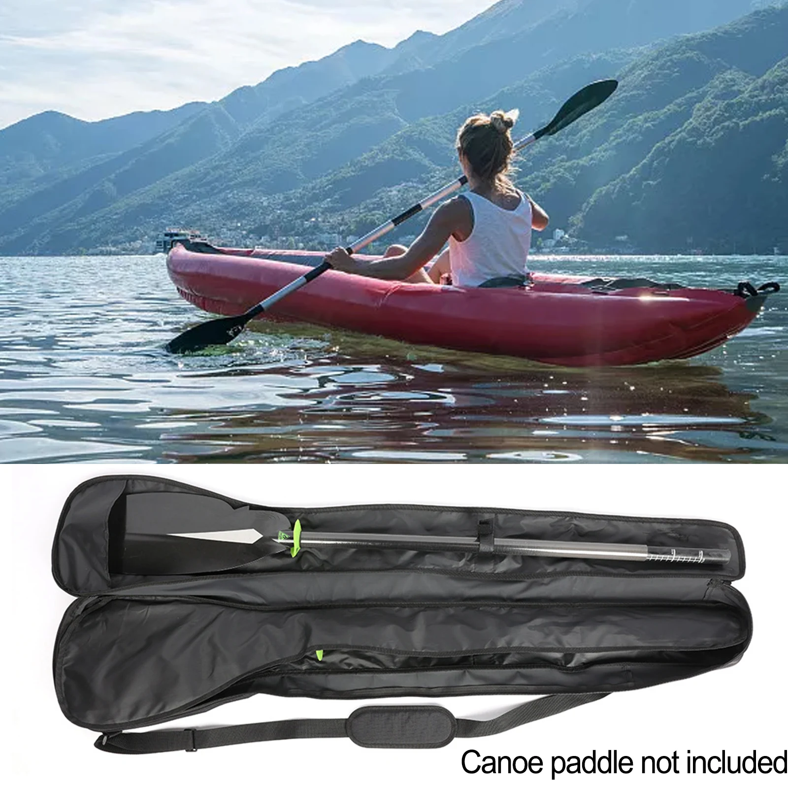 Double Paddle Transport Bag Compatible with Standard Paddles Using 600D Oxford Fabric and Interior Card Pocket