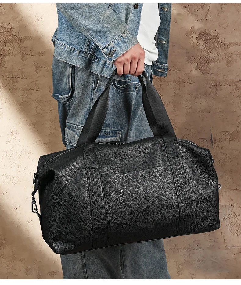 

Men Women Genuine Leather Travel Shoulder Bag Real Cow Leather Handbags Business Big Crossbody Bags Laptop Weekend Office Tote