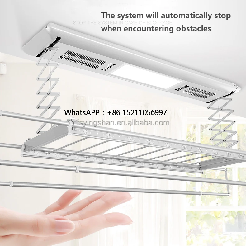 Foldable Rack 7 Wire Aluminium Alloy Electric Clothes Drying Rack Cloth Dryer Hanger Stand Folding Laundry Rack Silver Aluminum