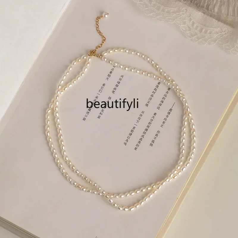 Pearl necklace female niche high-end collarbone chain, new popular temperament neck chain