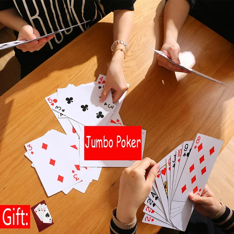 Jogos de Partido da novidade Jumbo Gigante do Poker Jogando Cartas Baralho de Quatro Vezes Truques de Mágica cartão de Gags Brinquedos Família CHURRASCO Jogo MICRO de POKER PRESENTES