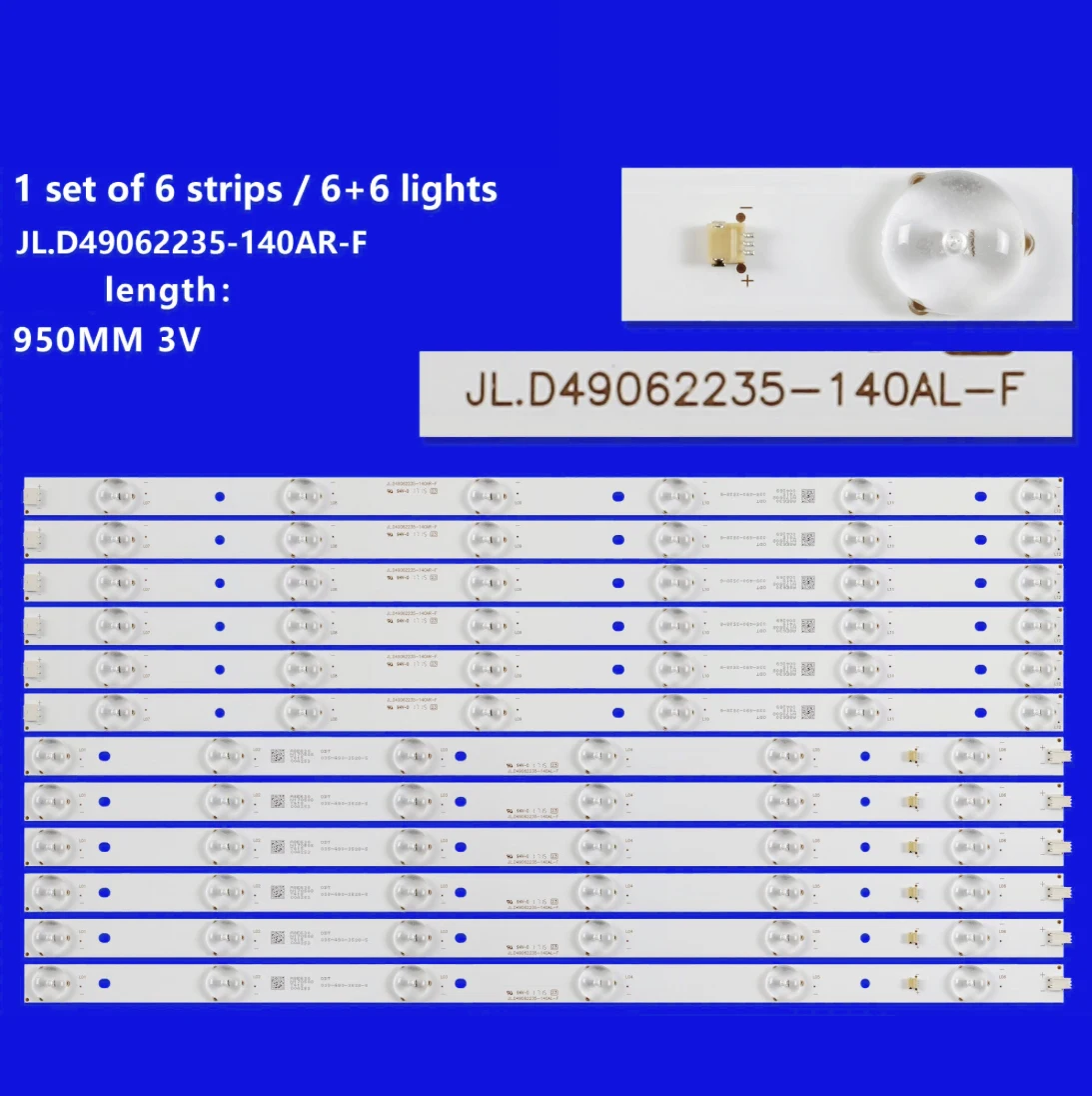 

Светодиодная панель для Atv-49uhsm S49fs DVX5 DVB-PMU14909HCATS JL.D49062235-140AR JL.D49062235-140AL-F ODT 035-490-3528-5 ATV-49-UHD Si49u