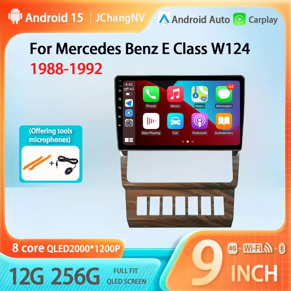 

Android 15 Car Radio For Mercedes Benz E Class W124 1988-1992 Wireless CarPlay Auto GPS RDS Multimedia Stereo Navigation DSP BT
