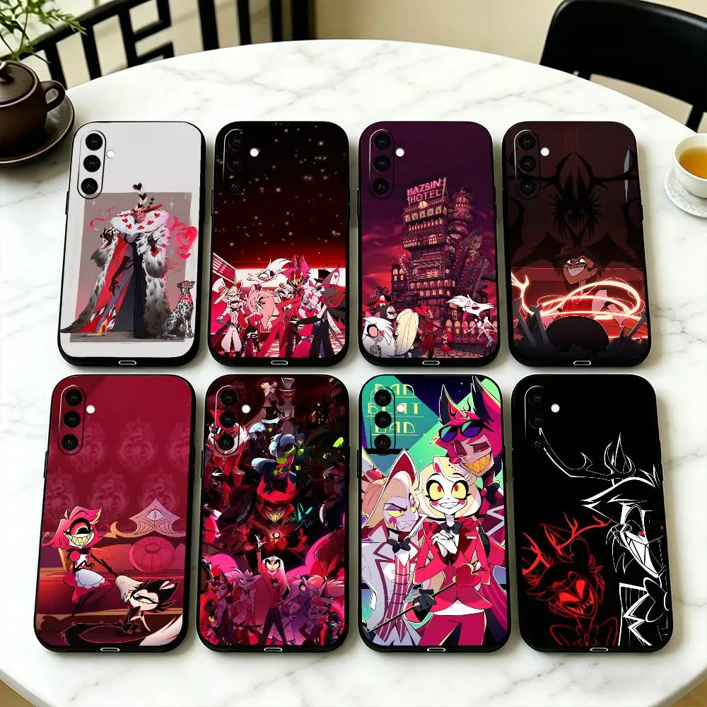 H-Hazbin Hotels Phone Case For Samsung Galaxy A73,A72,A71,A70,A53,A52,A51,Soft Silicone Black Cover