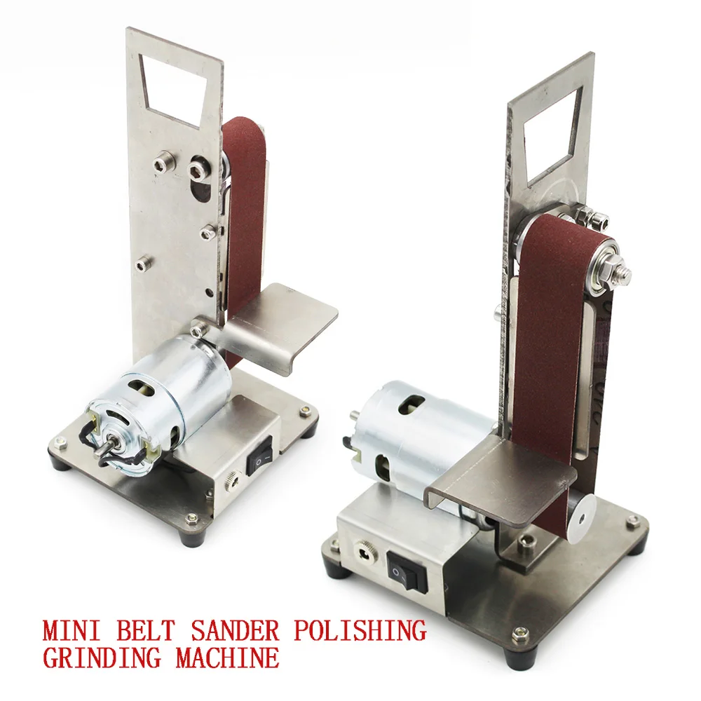 Mini electric belt machine DIY polishing machine grinding machine fixed angle sharpening machine blade desktop vertical 795 moto