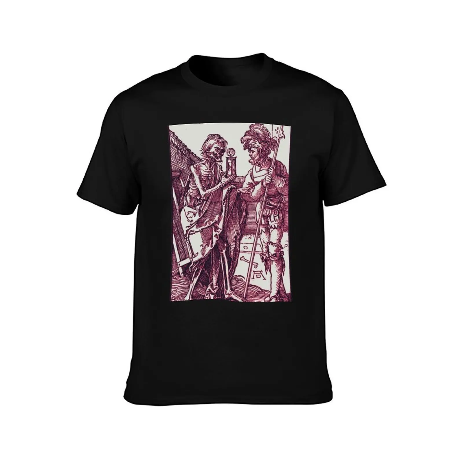 Death and the Mercenary, Red Albrecht Dürer T-Shirt Holiday Lightweight T-Shirt