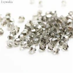 Isywaka Popular Sale Gray Color 100pcs 3mm Bicone Austria Crystal Beads Glass Beads Loose Spacer Bead for DIY Jewelry Making