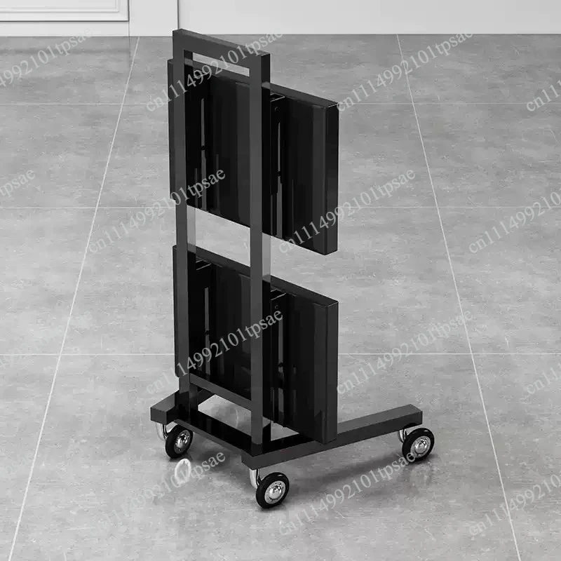 Stainless steel foldable beauty salon/barber shop handcart storage workbench supermarket 2nd floor