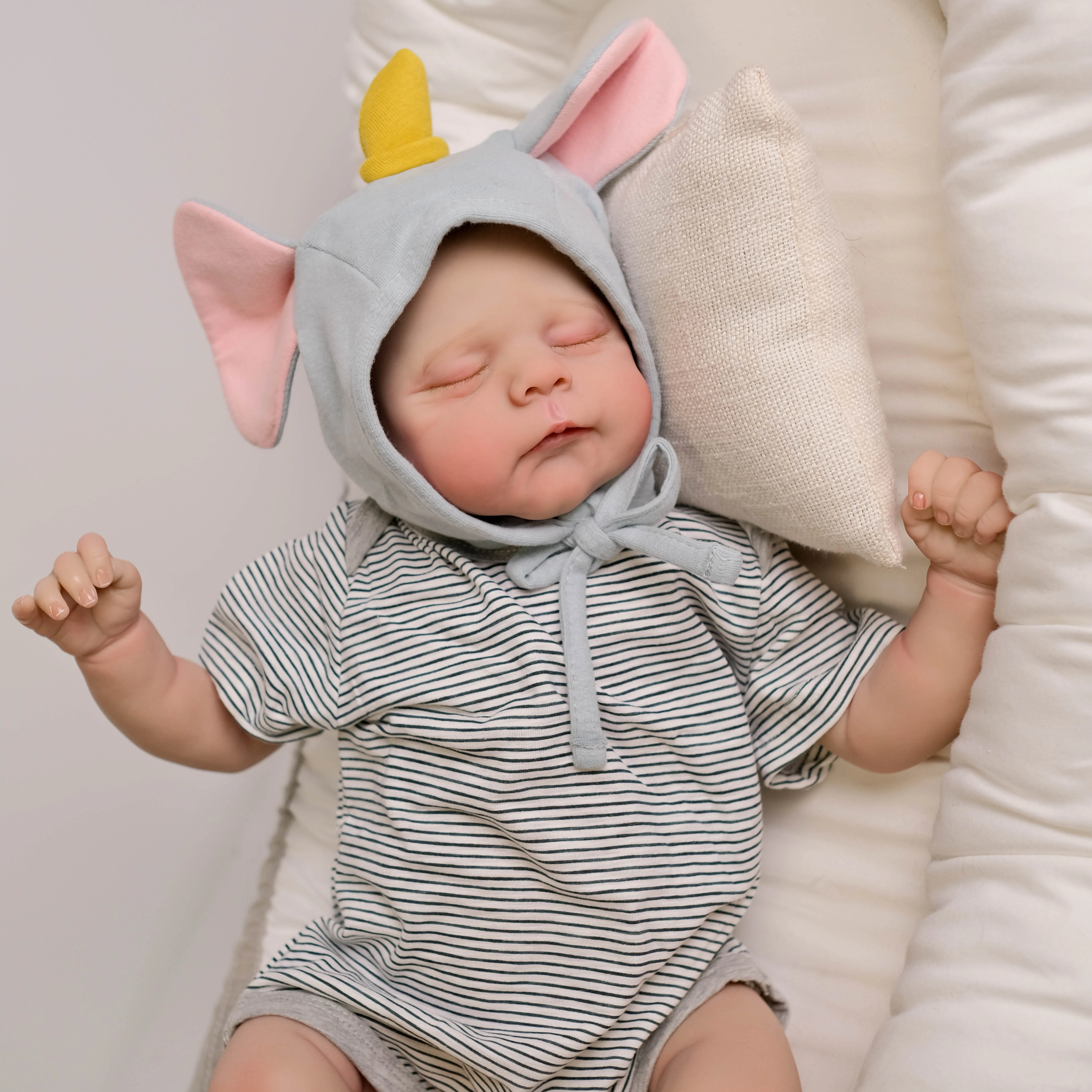 NPK 18inch Handmade Reborn Doll Erica - Real Picture Finished Painted Features Soft Cloth Body with Painted Hair