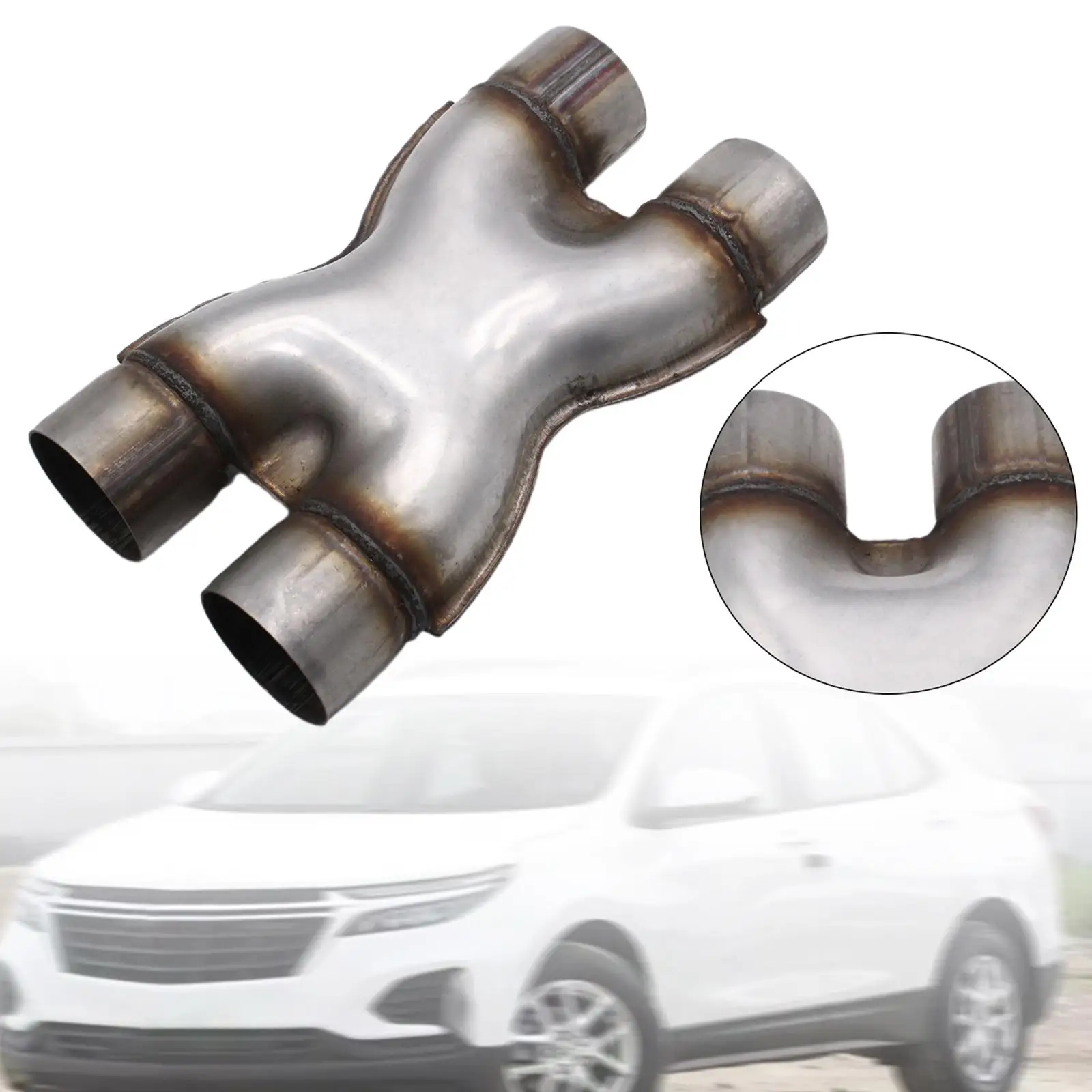 Generic Stainless Steel Exhaust Tip Car Part Garage Vehicles Replaces Easy to Install Automobile Spare Assembly Crossover x Pipe