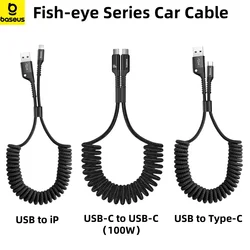 Baseus Spring USB Type C Charge Cable for Car Strong Flexible Braided 2A Charging Cable USB C for iPhone Mobile Phone Data Cable