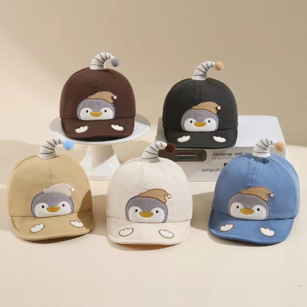 

New Breathable Baseball Cap Adjustable Cotton Caps Sun Visors Thin Material Cartoon Penguin Duck Tongue Caps for Boys Girls