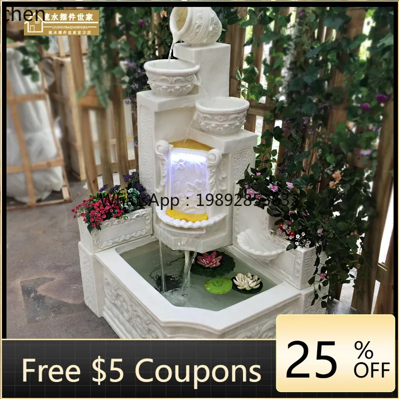 L14-  Courtyard Water Flow Fountain Series Wealth-Attracting Decoration Indoor Balcony Floor Fish Pond Landscape Ornament