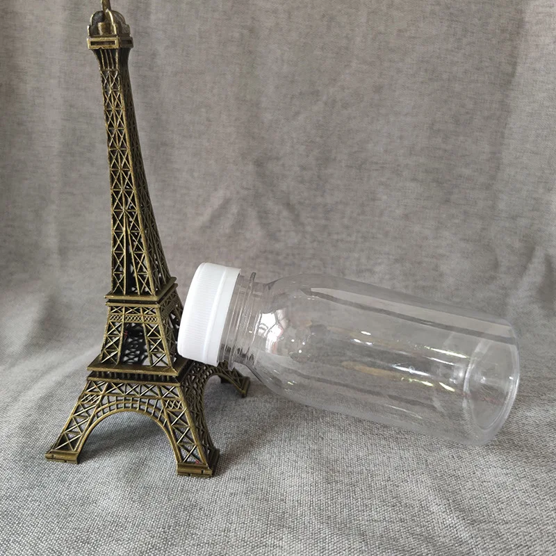 

10pcs Clear Plastic Beverage Dispensers Transparent Milk Juice Storage Bottles Leakproof Reusable Cold Drink Containers For