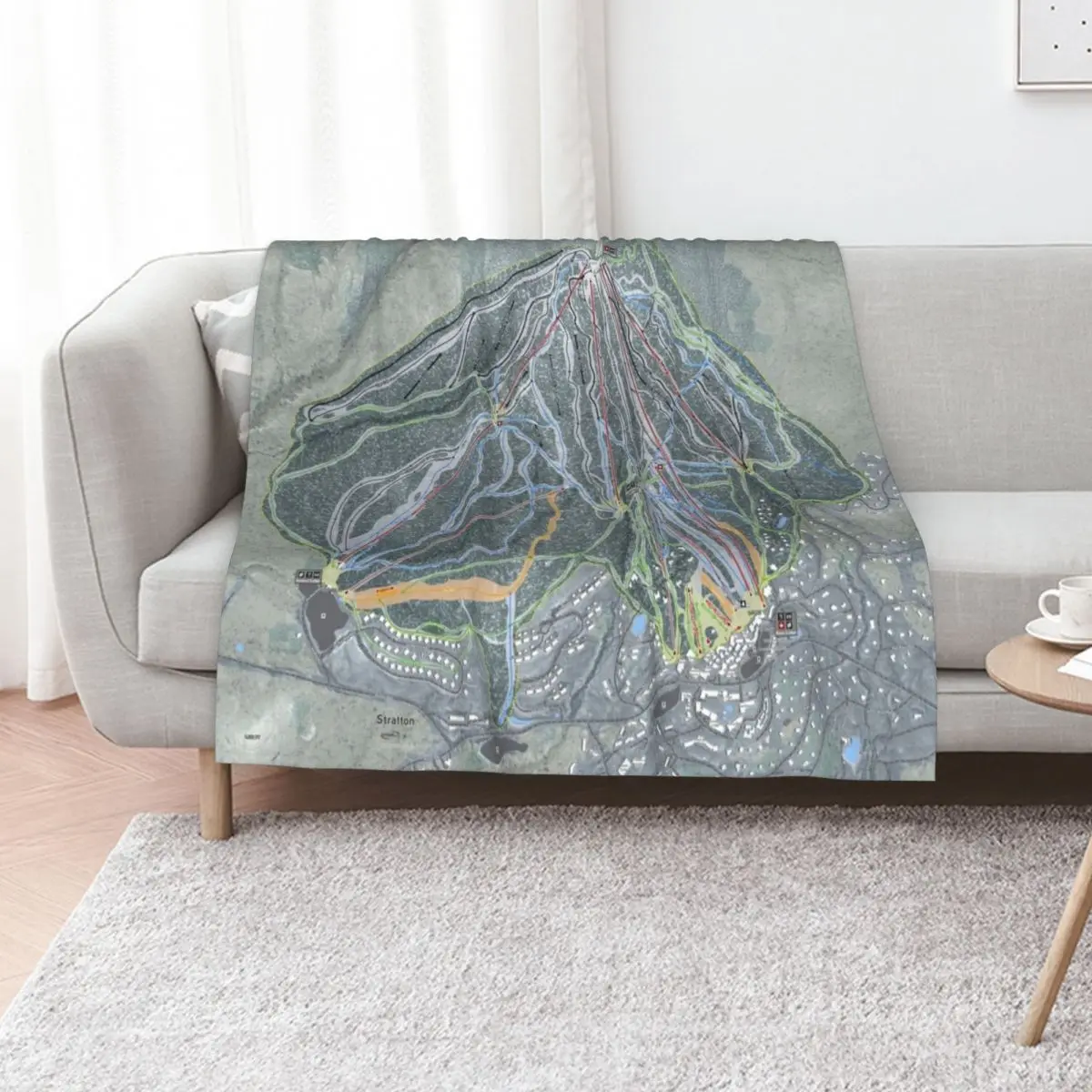 Stratton Resort Trail Map Throw Blanket Soft Plush Plaid funny gift for winter heavy to sleep Sofa Quilt Thins Blankets