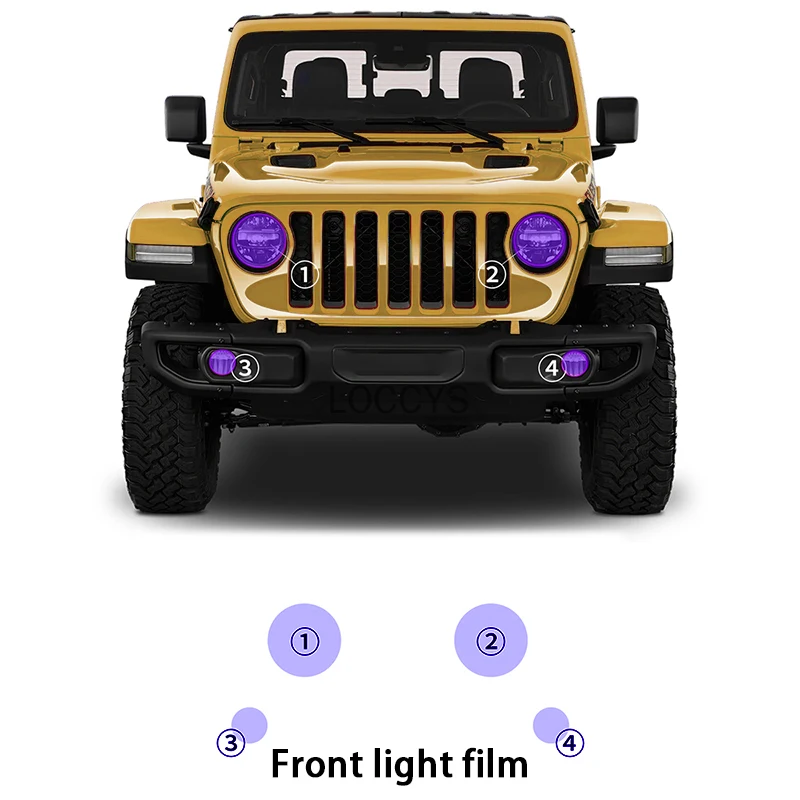 

For JEEP Gladiator 2020-2022 2023 2024 PPF TPU Smart Photochromic Headlight Protection Film Self-healing Anti-scratch Film