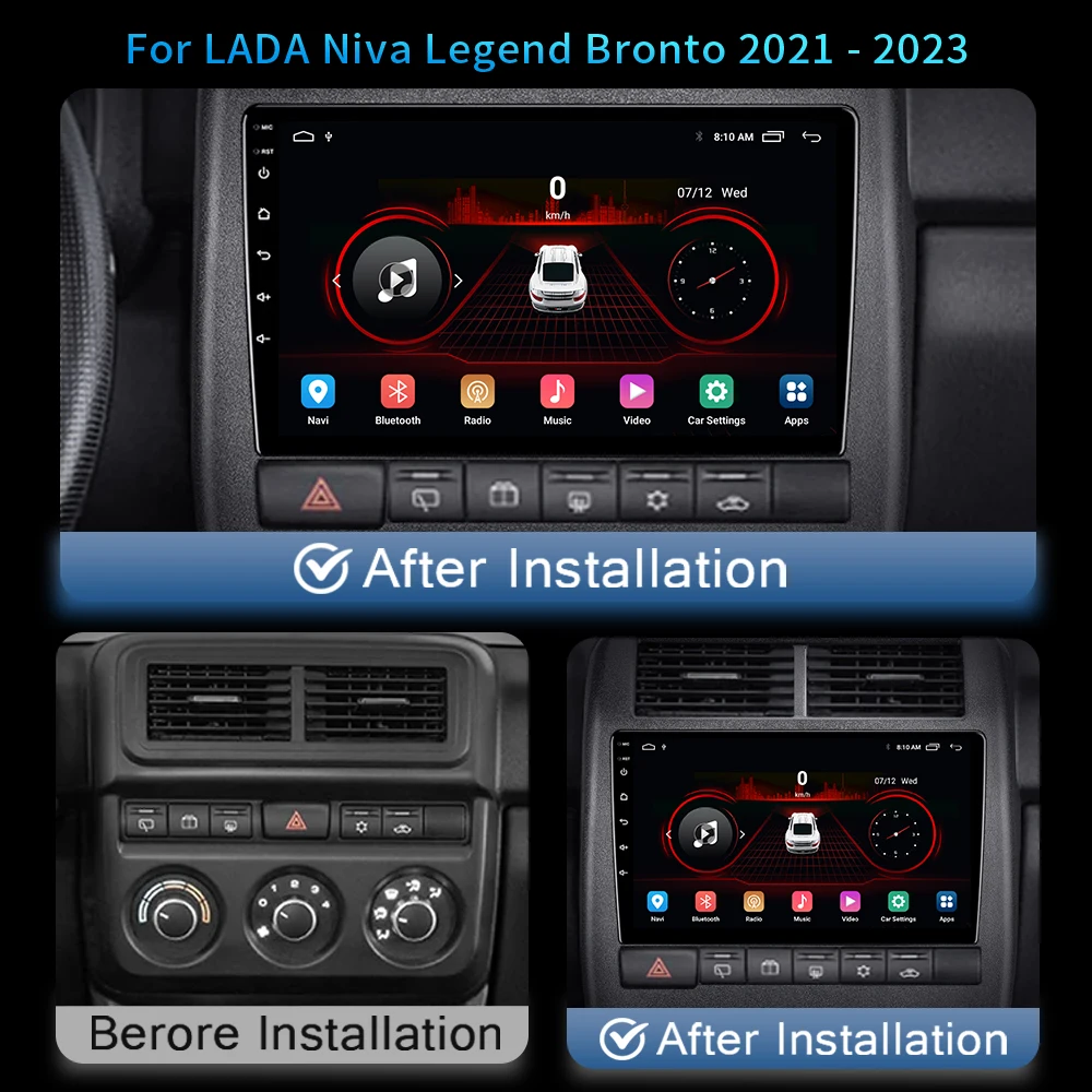 Android 13 Car Radio Android auto For LADA Niva Legend Bronto 2021-2023 Multimedia Player GPS Navigation 2 din Autoradio Carplay