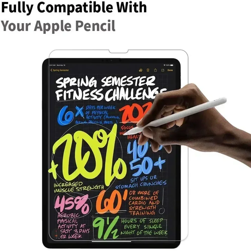 واقي شاشة من الزجاج المقسى 9H لأجهزة iPad 2017 2018 9.7 Air 1 2 Pro 11 10.5 10.2 2019 Mini 2 3 4 5 طبقة رقيقة واقية خالية من الفقاعات