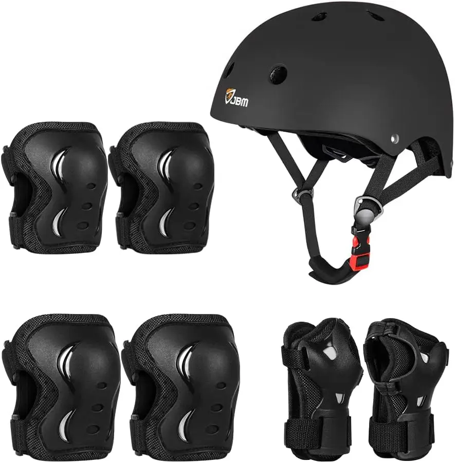 

Skate Helmet & Protective Gear Set for Youth & Adults - Knee, Elbow, Wrist Guards for Roller Skating, Scootering, Skateboarding