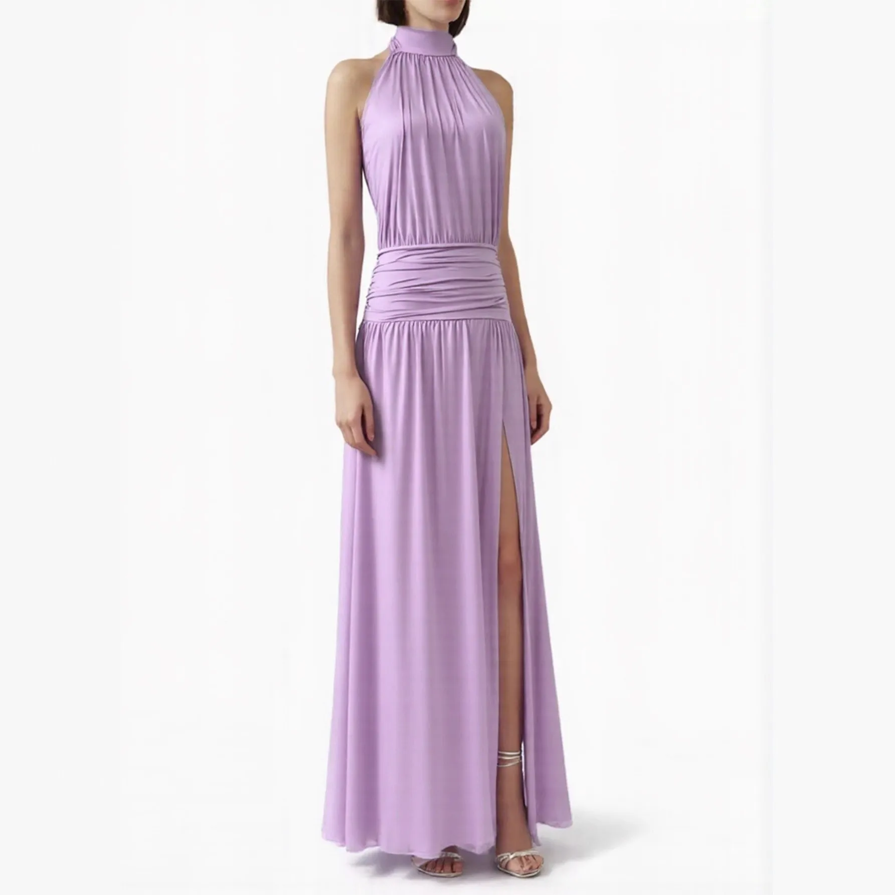 One Gown U Neck Mid Waist Luxury with Mid Rise Waist Party Dress Elegant Relaxed Fit Strappy Tied Front Evening Dress for Women