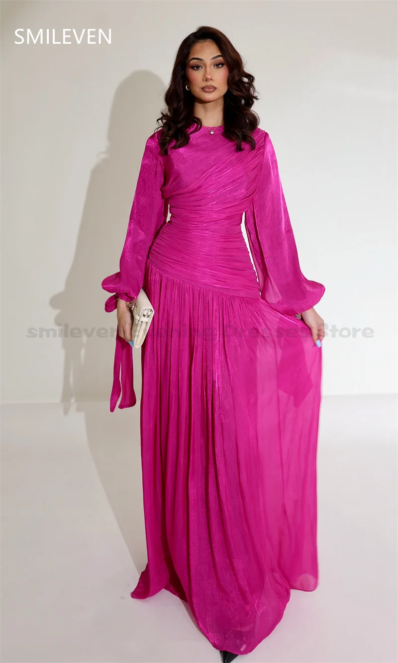 Smileven Pink Stunning Modest Prom Dress Full-Length فساتين سهرة Evening Gowns Occasion Dress Customized 2025 - Image 2