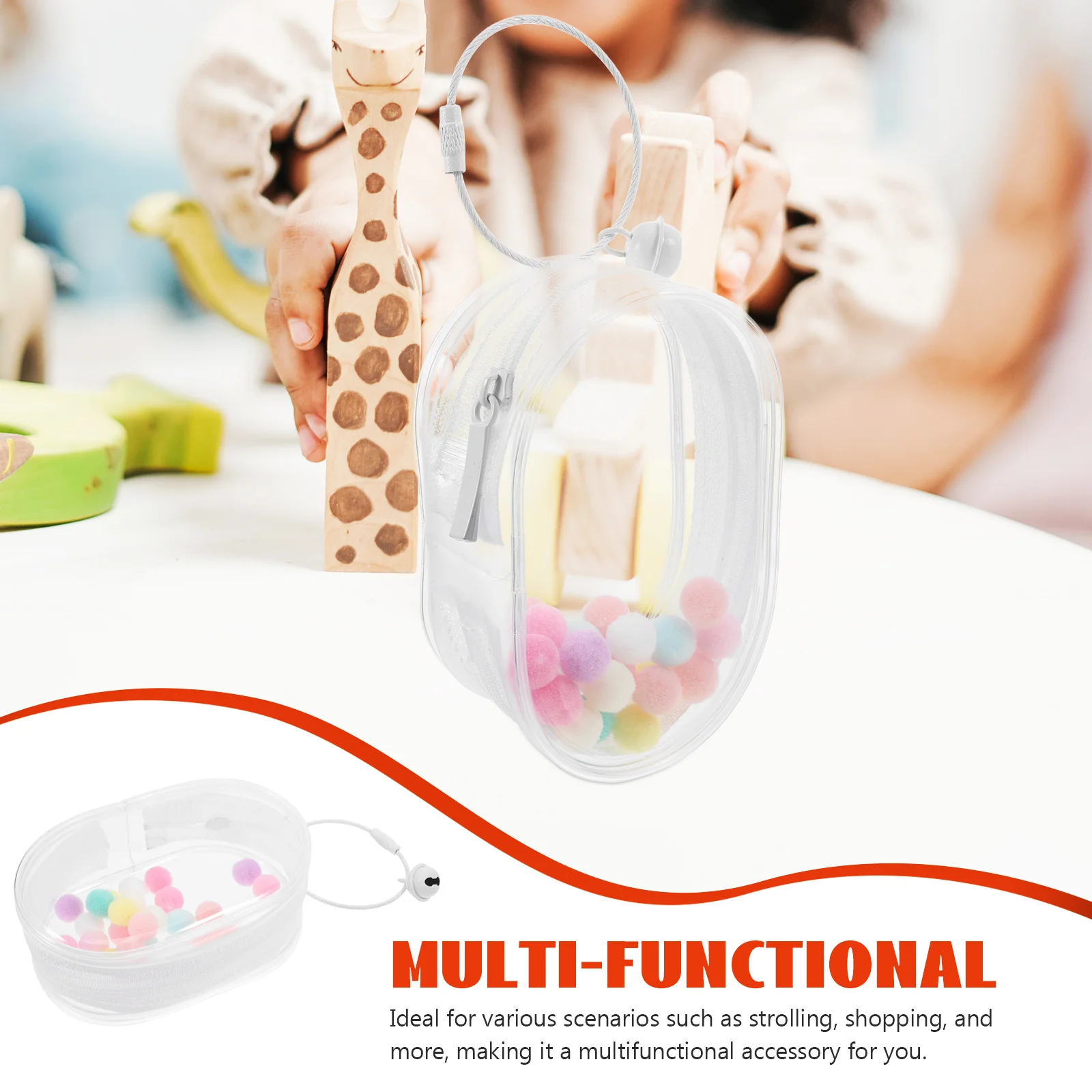 투명 PVC 피규어 디스플레이 가방, 가벼운 방수 케이스, 아기 필수품용, 걸 수 있는 여행용 파우치, 어린이 야외용