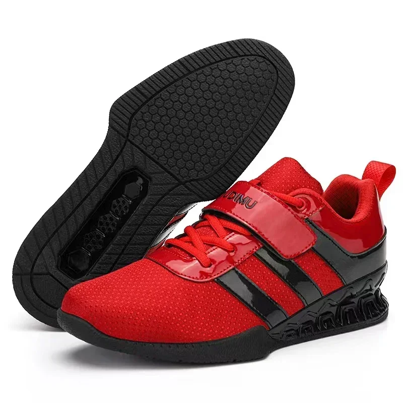 Balance Shoes Strength Weightlifting Shoes 3cm Popular Men\'s Weightlifting Shoes Hook and Loop Gym Comprehensive Training Shoes