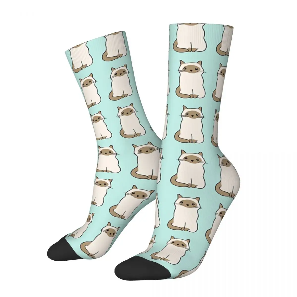 Cute Sitting Cat Siamese Kawaii Socks Sports Cartoon Pattern Socks