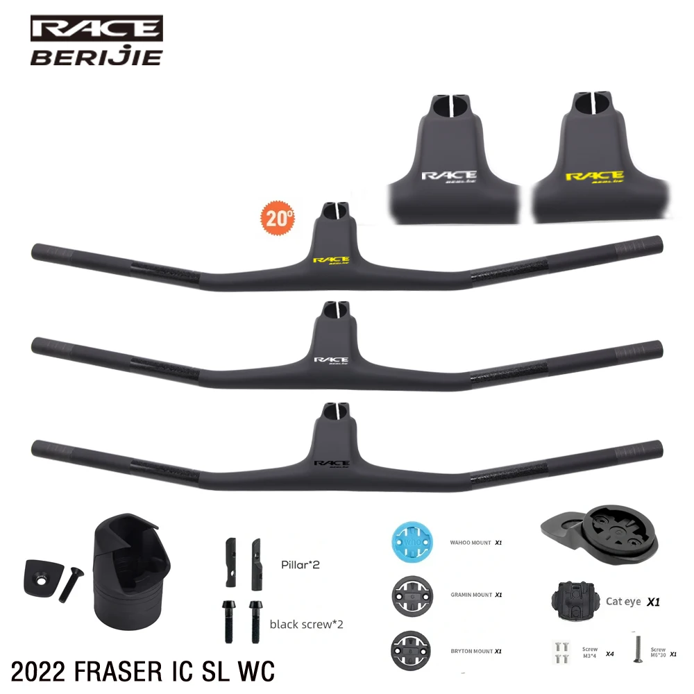 

RACE For FRASER IC SL WC Sparks Frame,740mm -20degrees MTB Handlebar Full Carbon Fibre Integrated Cockpit,Bike Accessories