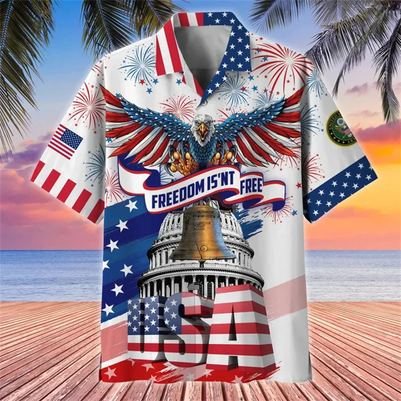 

Summer New 3D Printing United States Soldiers Armys Veterans Shirts For Men Fashion Cool Short Shirts Y2k Hawaiian Clothing Tops