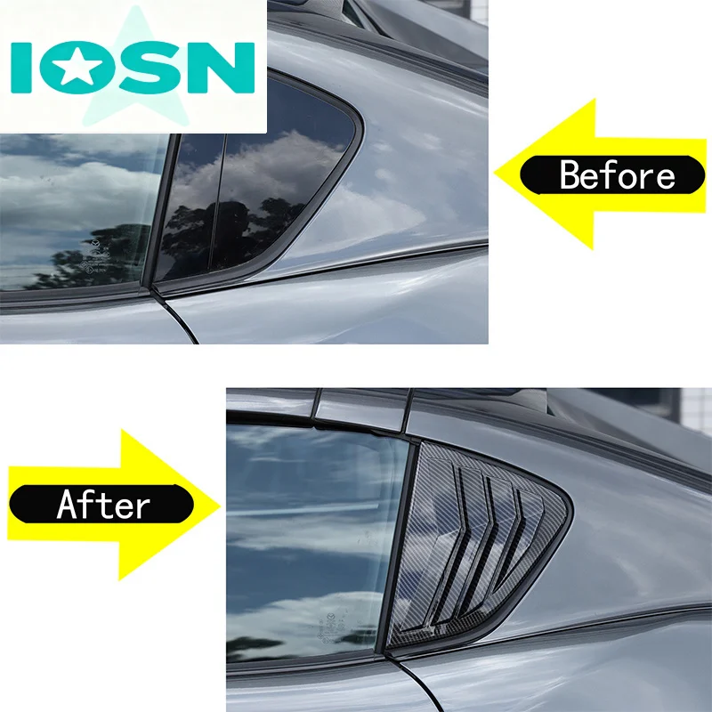 For Mazda MX5 MX-5 ND 2016-2025+ ABS Carbon Fiber Car Rear Triangle Blinds Decoration Sticker Car Protection Accessories 2Pcs