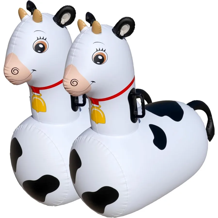 ของเล่นเป่าลมรูปวัวกระโดด Hearthsong Hop N Go สำหรับเด็กอายุ 5 ปีขึ้นไป - ของเล่นกระโดดขี่ได้รูปสัตว์สำหรับเล่นกลางแจ้ง