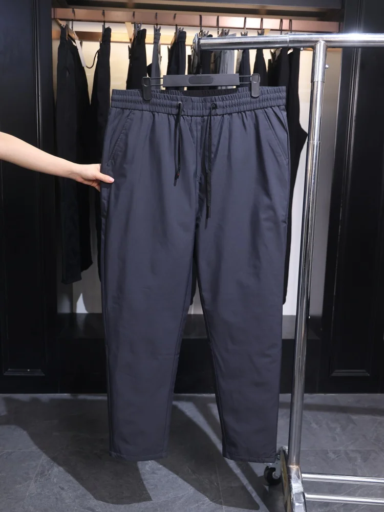 

Мужские повседневные теплые комфортные пуховые брюки Homesi: молодежные, модные, осенне-зимние, однотонные