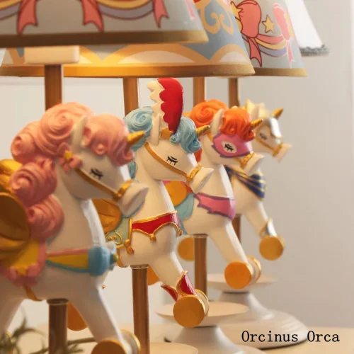 Cartoon color Unicorn table lamp Girl Bedroom children's room lamp cute creative pony LED decorative table lamp