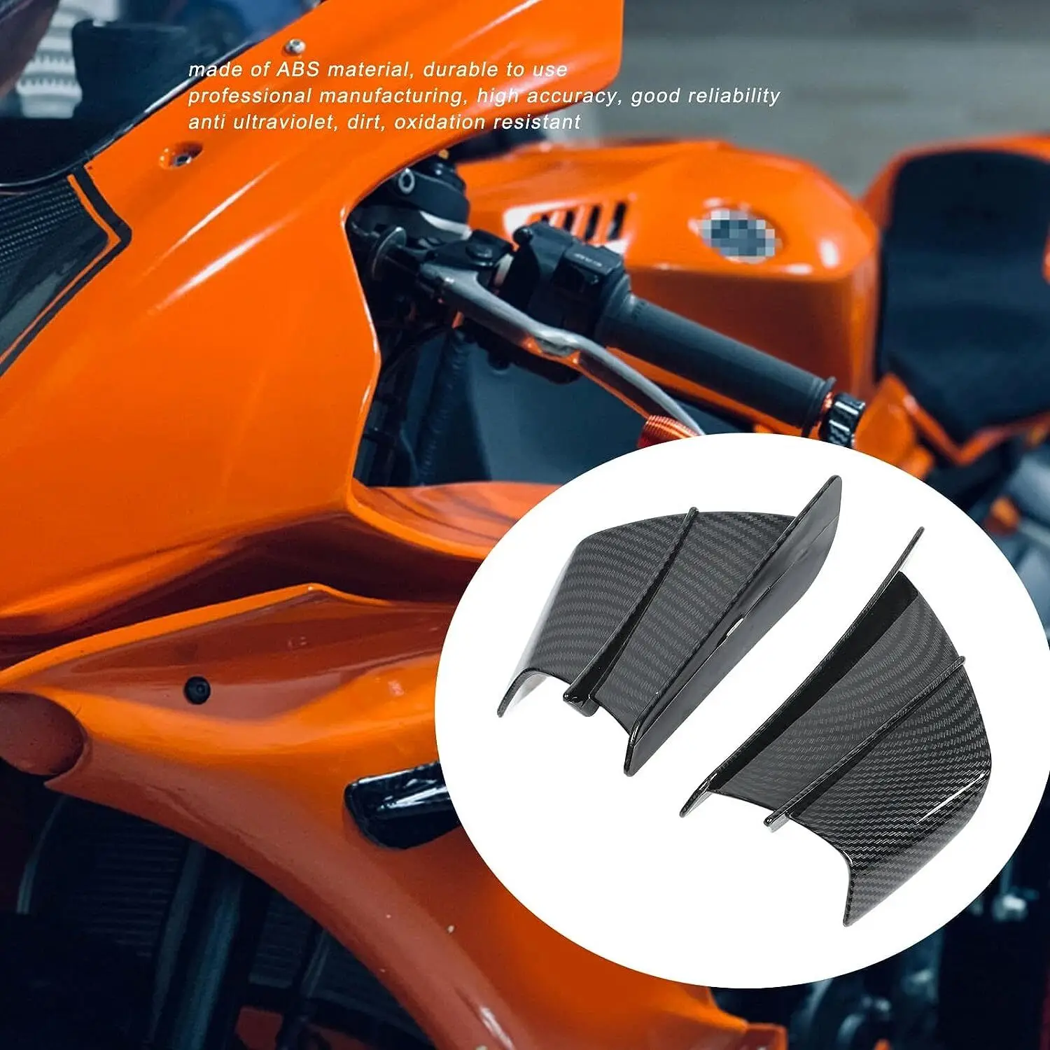 1 Pair Motorcycle Side Winglets Air Deflector Wing Kit Spoiler Gloss Carbon Fiber For Yamaha YZF R1 R6 R3 R25 BMW S1000RR 50 125