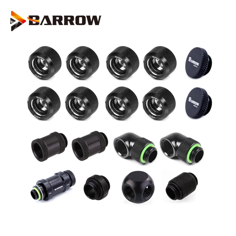 

Barrow Water Cooling Hand Compression Hard Tube Fitting / Rigid Tubing Water Cooling Metal Connector G1/4 Fitting PETG Acrylic