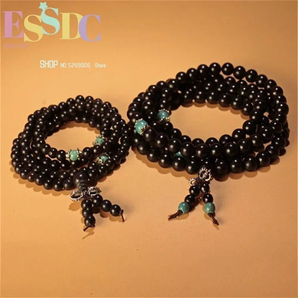 Wholesale Lots Sale 10 Pcs Natural African Black Sandalwood Wood Bracelet 108 Mala Fashion Men or Women Buddhist Prayer Jewelry