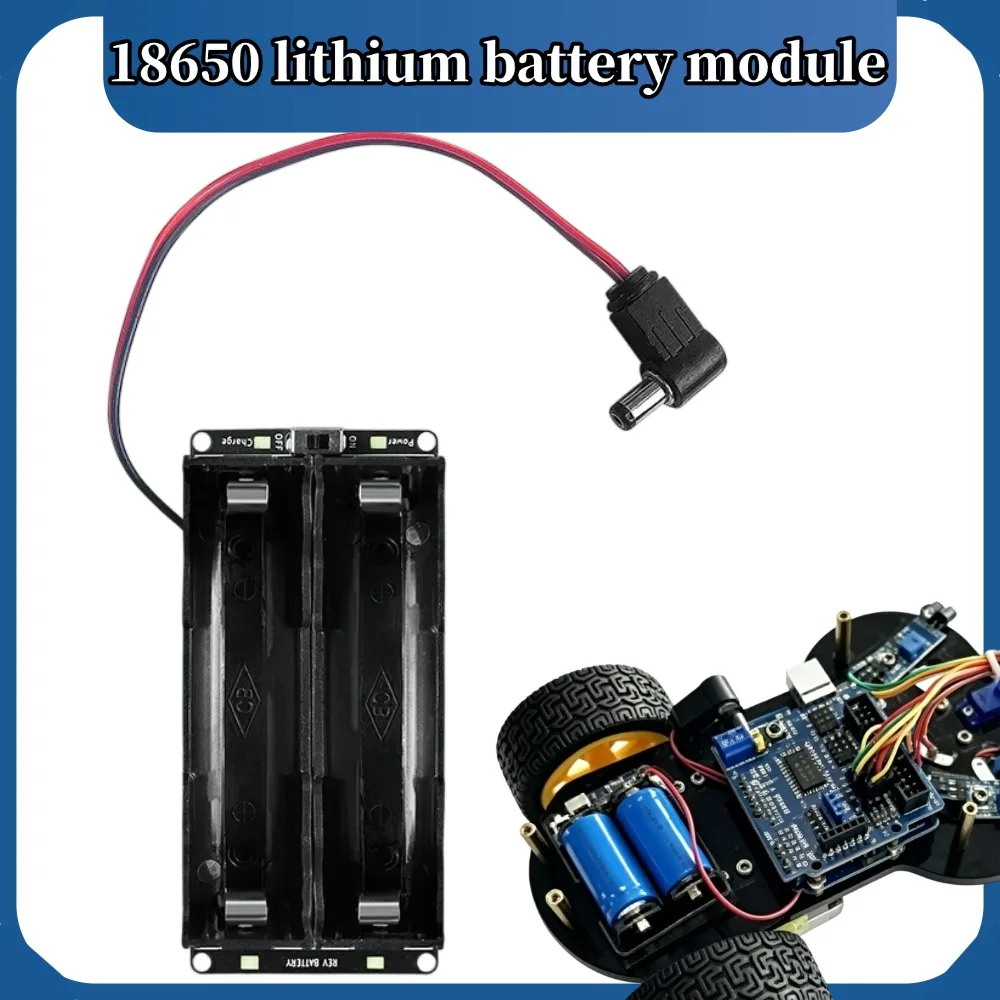 18650 Flat Top Dual Battery Box Type-C 5V 3A Wide Voltage Input Fast Charging 7.4-8.4V Output 94% Battery Module