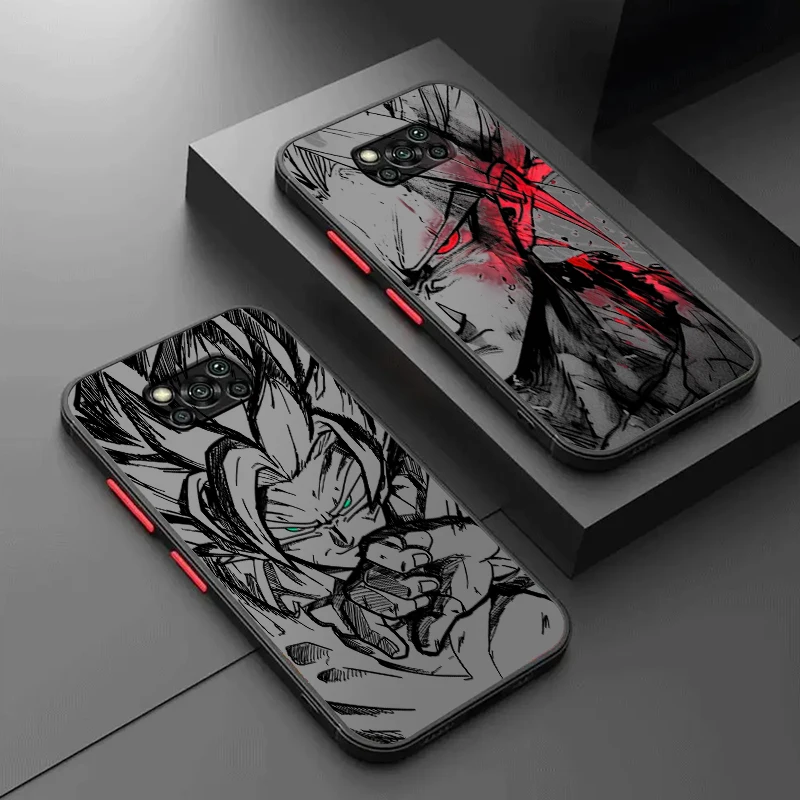 Comic Art D-Dragon Ball Goku Frosted Translucent For Xiaomi Mi Poco X5 X4 X3 M6 M5S M5 M4 M3 F5 F4 F3 GT Pro 5G TPU Phone Case