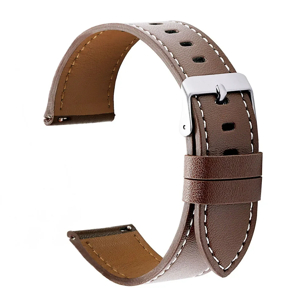 20mm 22mm Genuine Leather Watch Strap Band for Huawei WatchGt 2 3 Pro for Amazfit GTR Bracelet Quick Release Men Women WristBelt