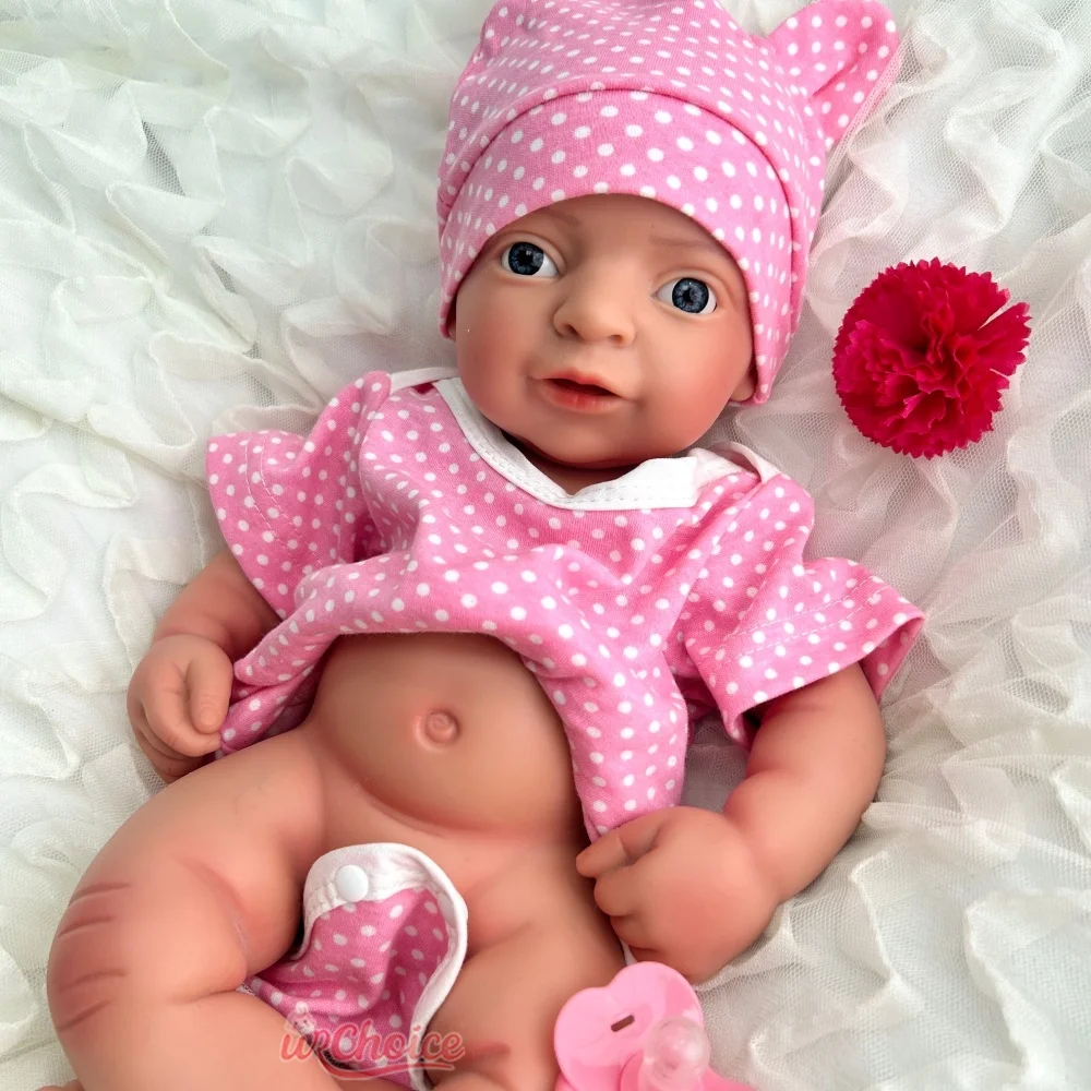 44 cm corpo intero morbido silicone rinato bambina morbida realistica pelle 3D bambola ponderata dettagli realistici regalo per pazienti da demenza