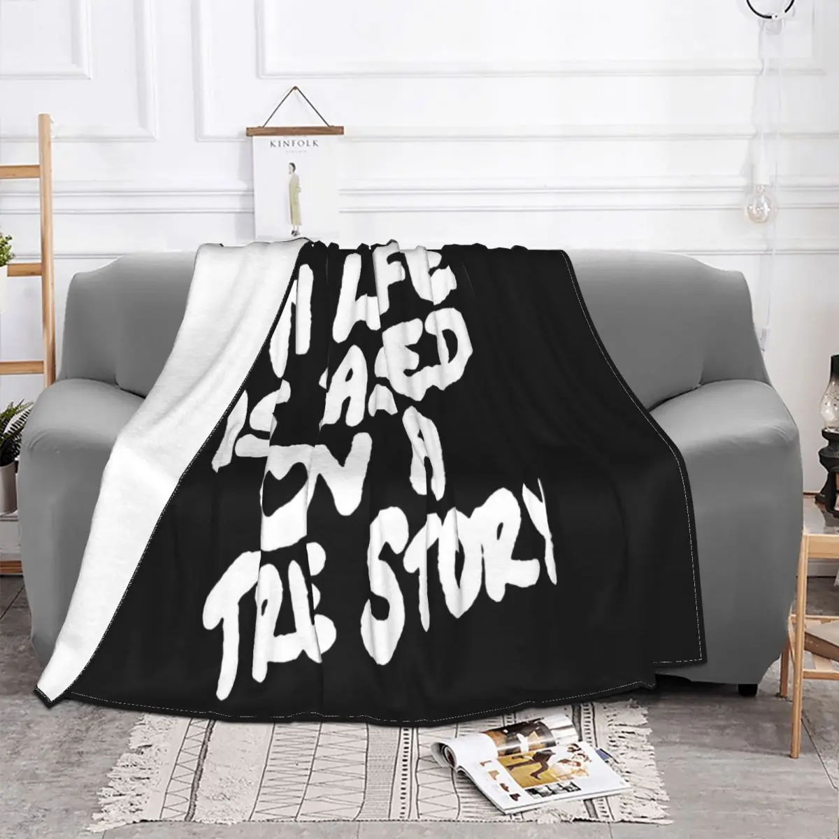 My Life Is Based On A True Story Funny T Popular Tagless Tops Wholesale Cute Logo Man Cartoon Pop Throw Blanket