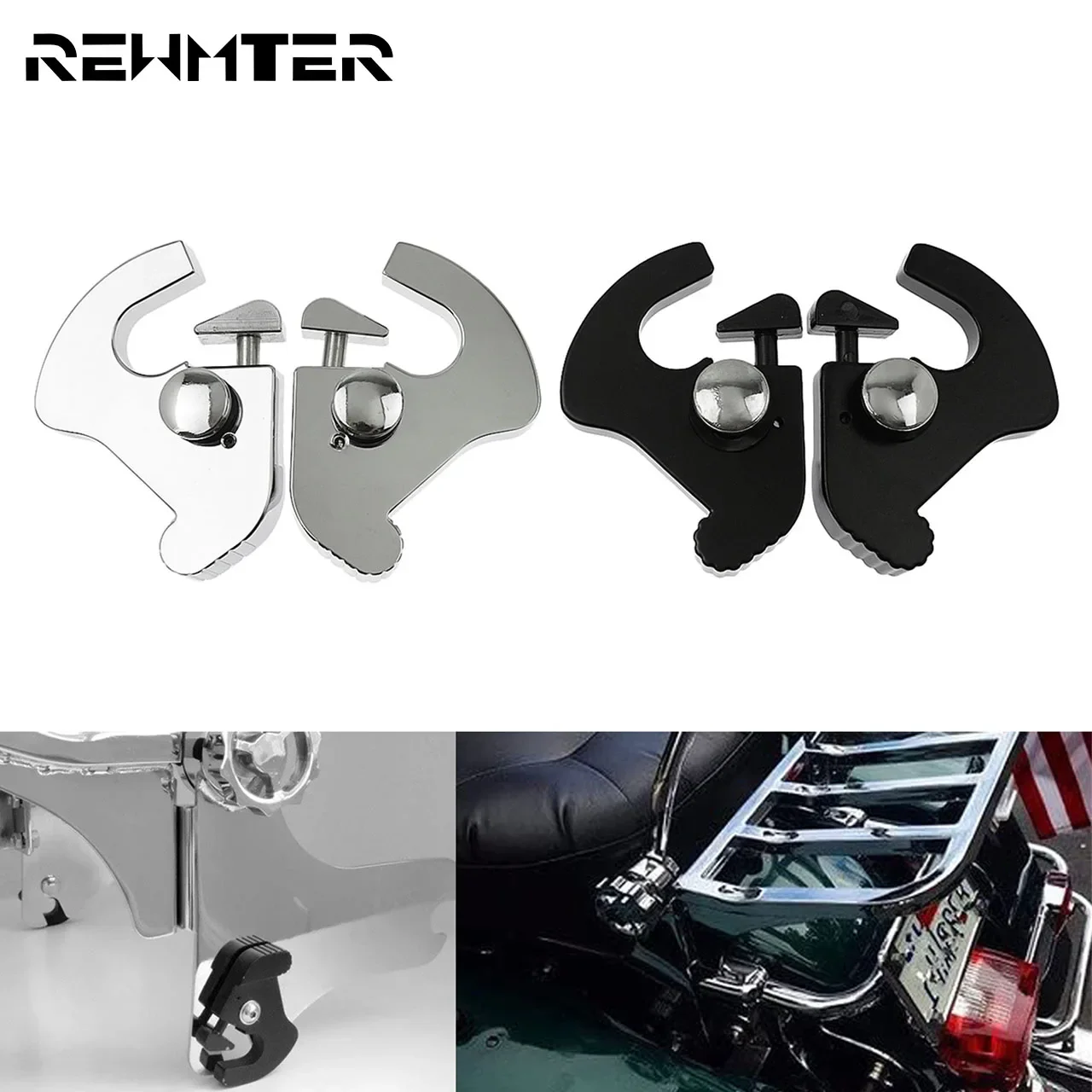 

Motorcycle Detachable Rotary Sissy Bar Luggage Rack Docking Latch Clips For Harley Sportster XL 1200 Touring Softail Fat Boy FLH