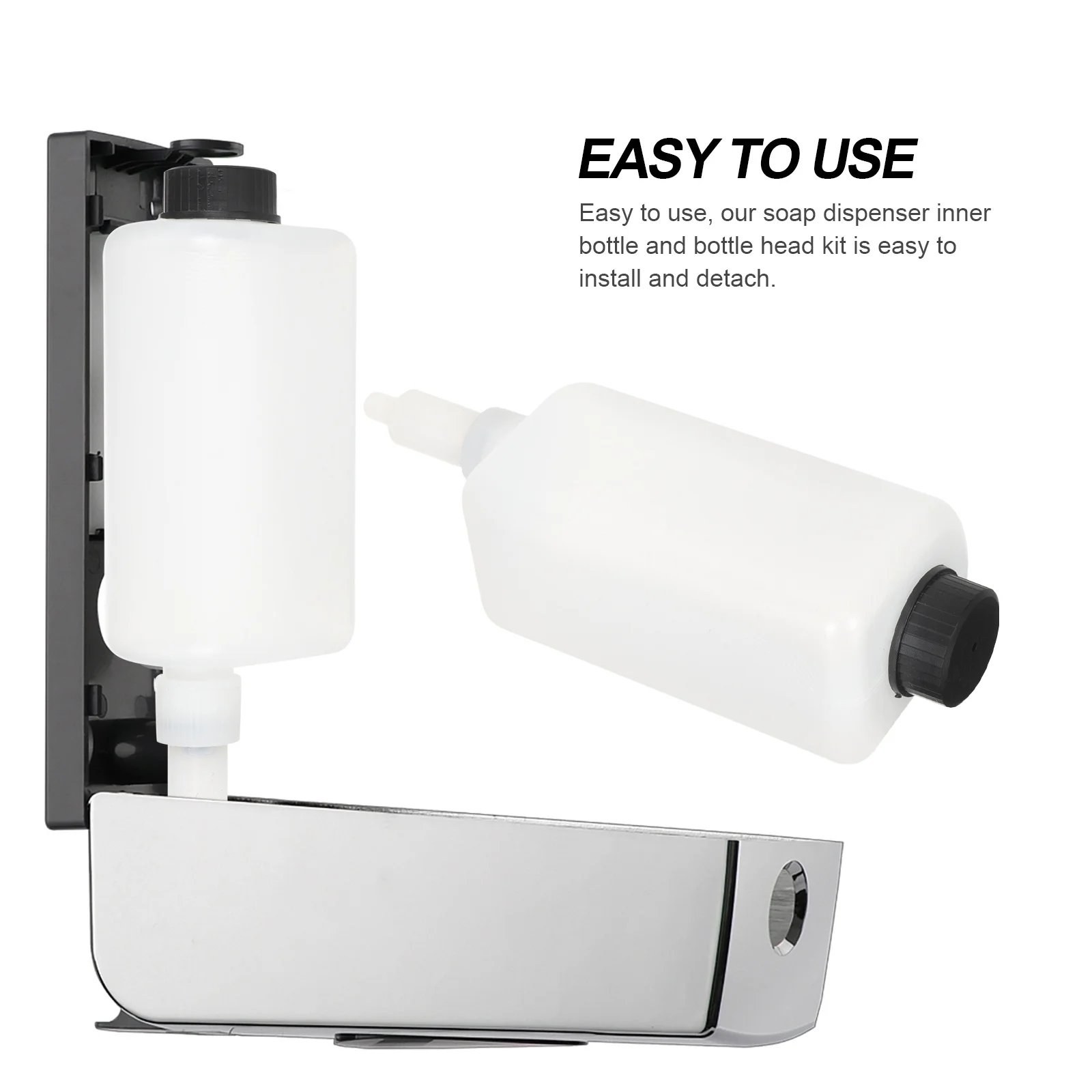 

2Sets Replacement Bottle for Soap Dispenser Inner Bottle and Plastic Dispenser Part for Home Office Hotel Easy Install