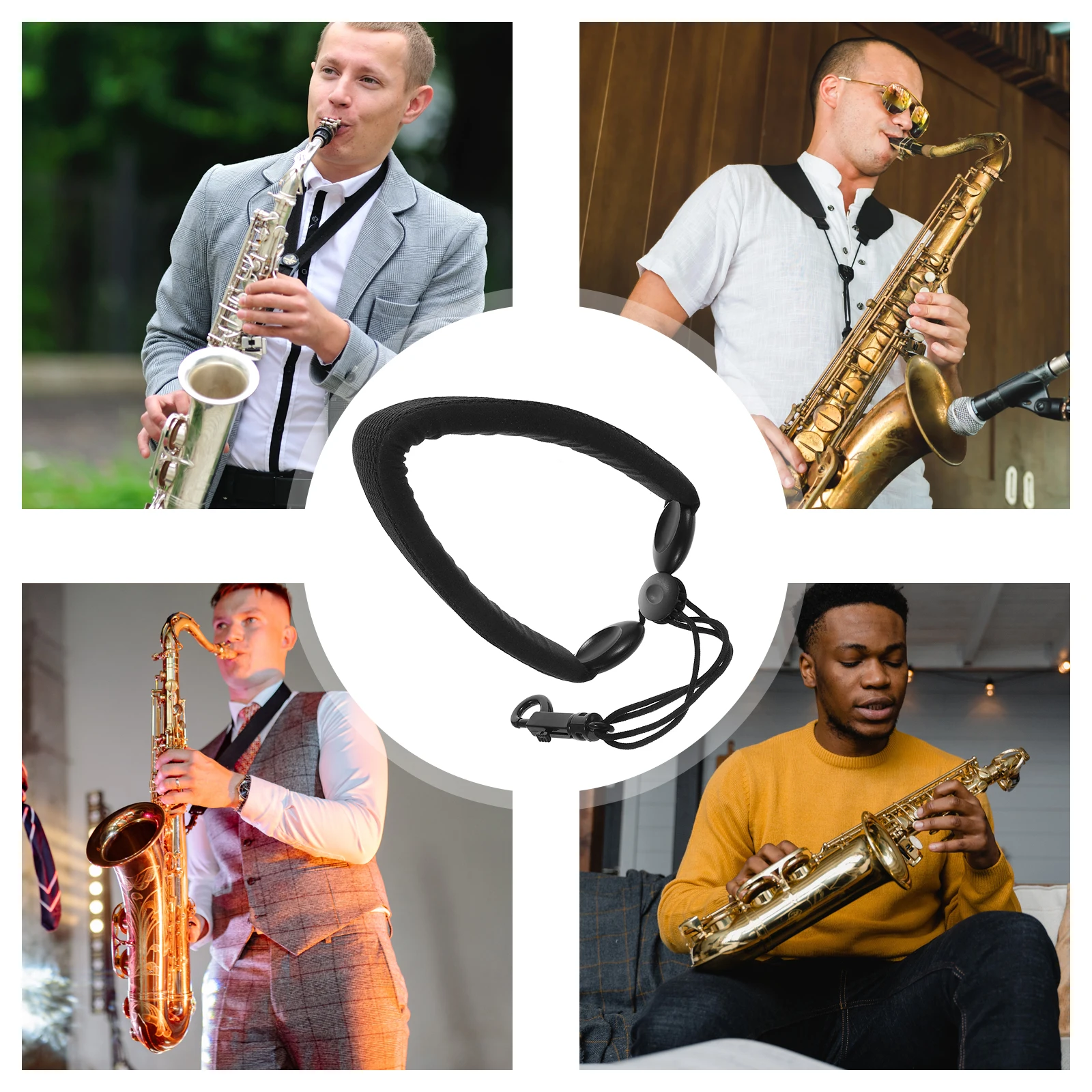 

Cotton Halter Neck Strap Saxophone for Alto Adjustable Shoulder Tenor Sponge