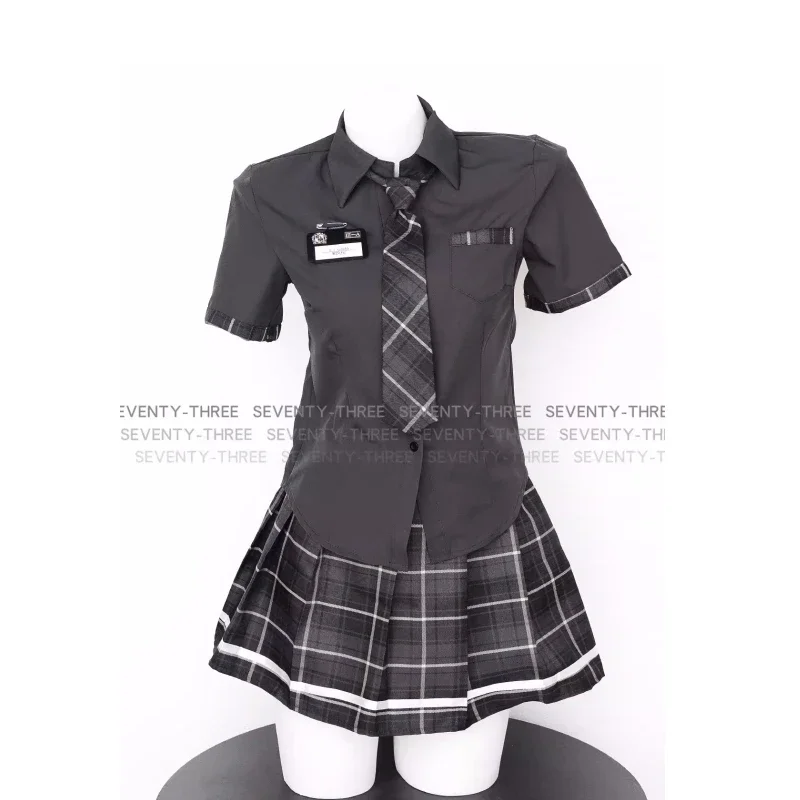 Tenues de jeu scolaire ply pour écolière, chemise grise, jupe courte plissée, uniforme d'étudiant japonais trempé JK, costume de cosplay, sous-vêtements Anime