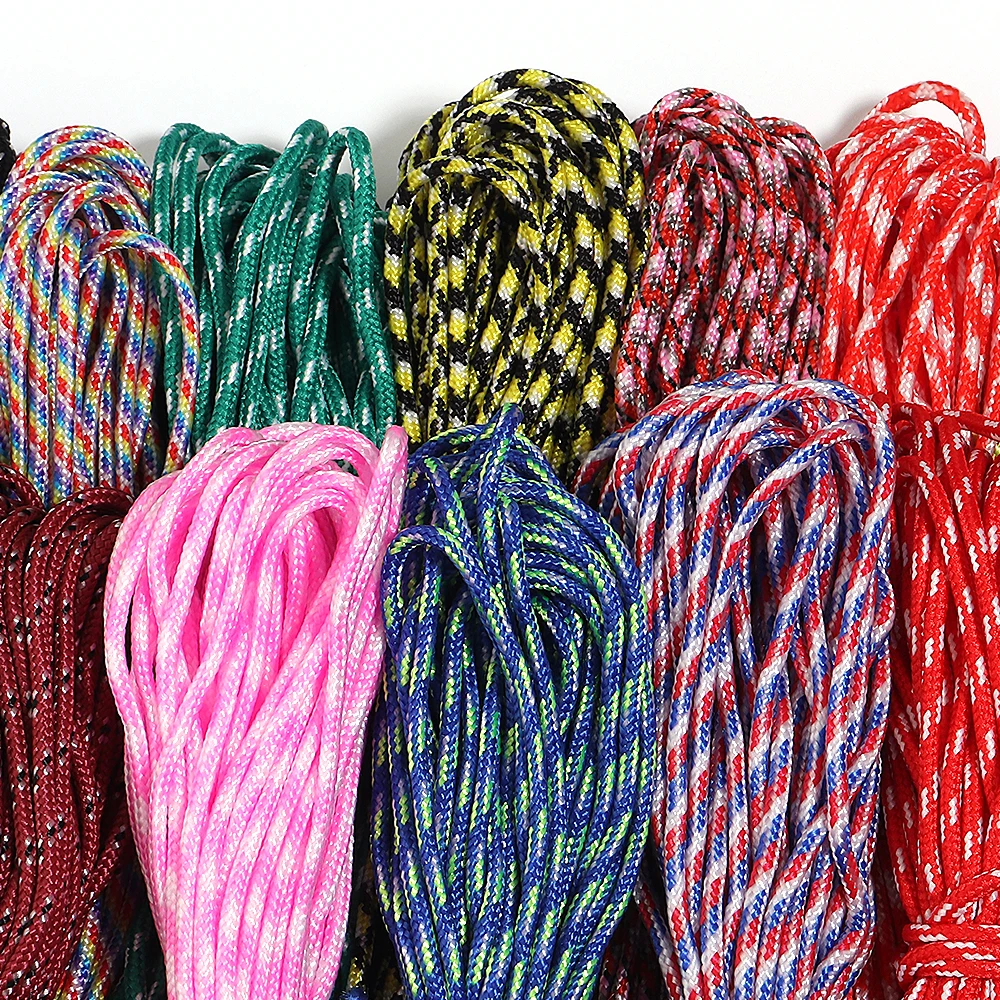 10 Yards 2 mm bunte gewebte Polyester-Schnur, multifunktionales Paracord für Outdoor-Wandern, Camping, Seil, DIY-Armband, Schlüsselanhänger – Detail 4