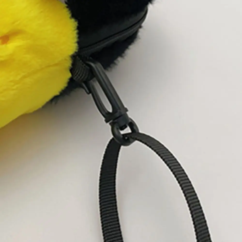 Bolso cruzado de peluche con diseño de pingüino para niños, bandolera pequeña con cremallera, monedero coreano