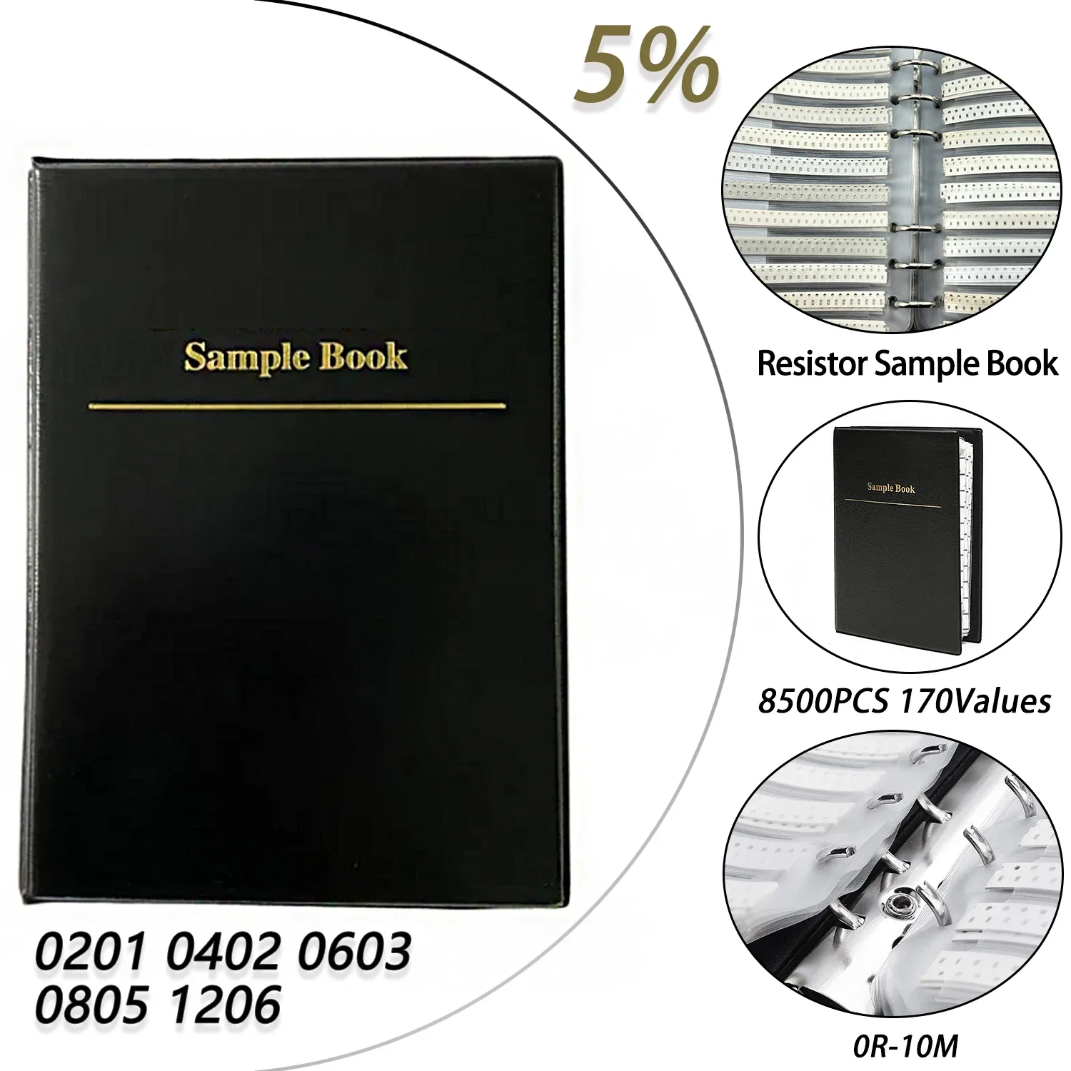 Resistor Kit 170 Kinds 0201 0402 0603 0805 1206 SMD Chip Resistor Sample Book 5% 0R-10M 8500PCS