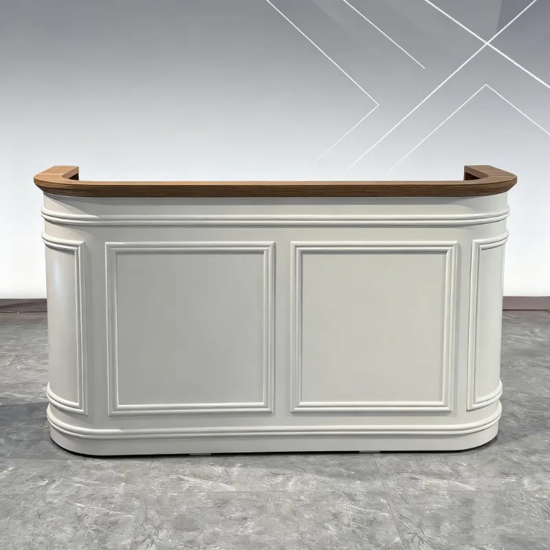 Modern Small Stand Play Reception Desk Round Gold Retail Luxury Reception Desk Gem Stones Empfangs Theke Corner Furniture